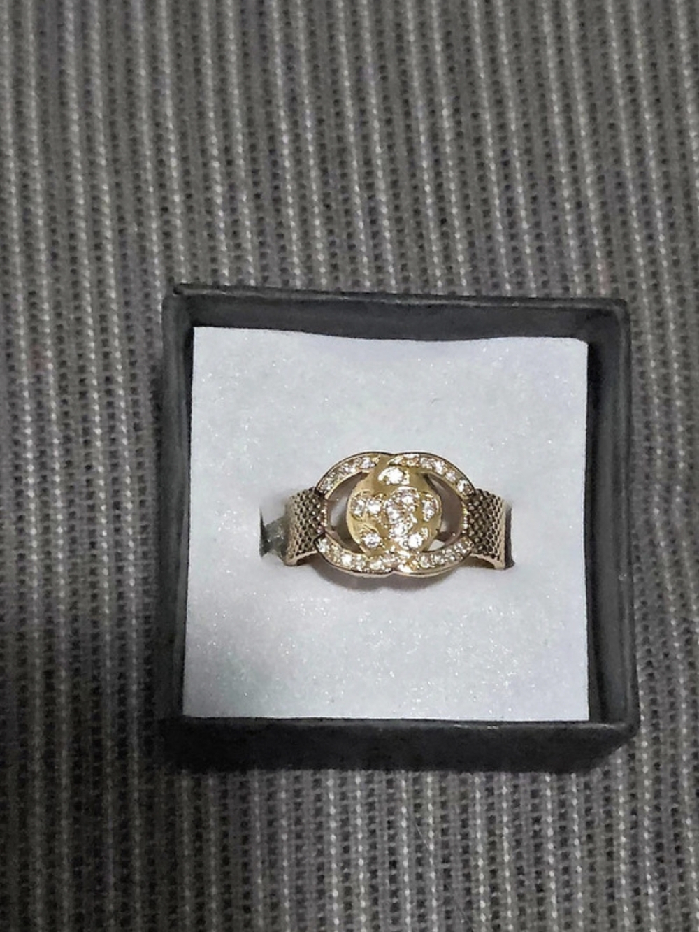 Crystal Gold-Tone Statement Ring